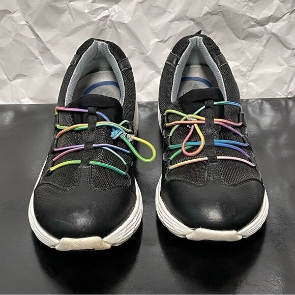 Nurse Mates Dash  Black Leather Slip On Nurse Sneakers Size 8.5M - Picture 5 of 16